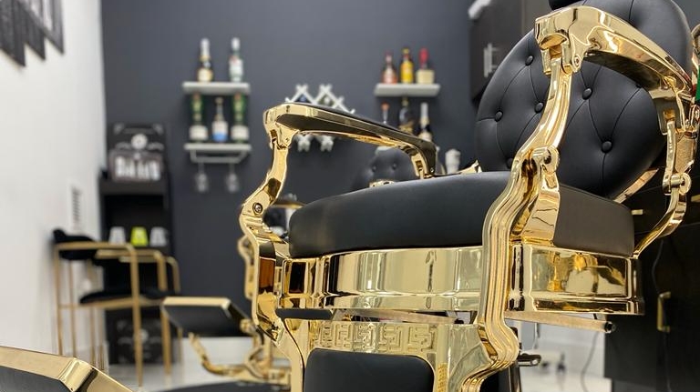 Luxurious barbershop interior in Coral Gables